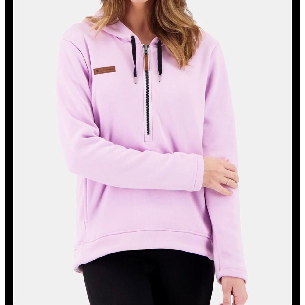 Obermeyer Women's Lavender Purple 1/2 Zip Shawni Fleece Hoodie Pocket Size S